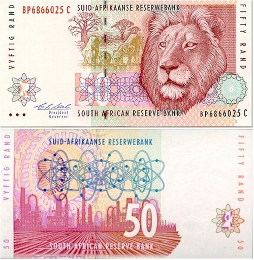 Cédula de 50 rand da África do Sul