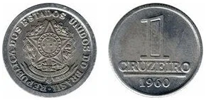Moeda de 1 cruzeiro de alumínio do Brasil