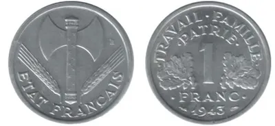 Moeda de Alumínio da França, 1 Franco
