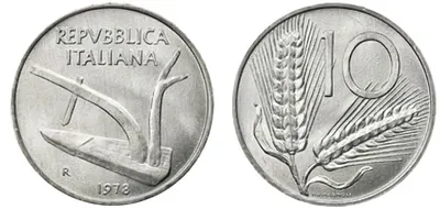 Moeda de 10 Liras da Itália de Alumínio